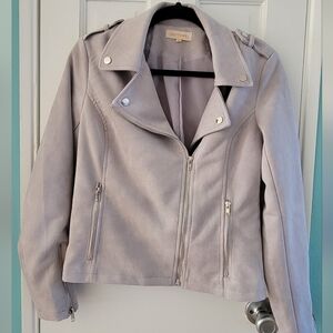 Solitaire Women's Suede Jacket - Soft Grey S